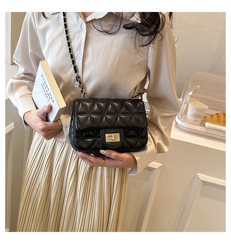 High-grade Diamond Pattern Chain Bag Women's Simple All-match
