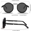 9 Gear Adjustable Tint Round Polarized Sunglasses/نظارات شمسية مستقطبة مستديرة بعدسة قابلة للتعتيم