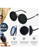 9 Gear Adjustable Tint Round Polarized Sunglasses/نظارات شمسية مستقطبة مستديرة بعدسة قابلة للتعتيم